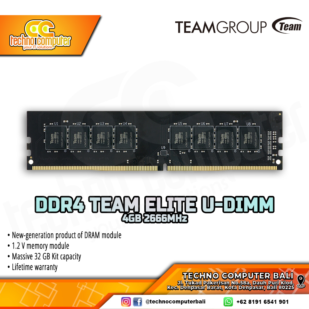 DDR4 TEAM ELITE 4GB (1x4GB) Single 2666MHz