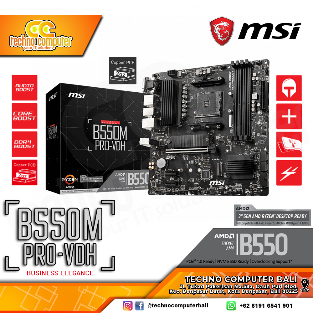 MSI B550M PRO-VDH - mATX, AM4, B550, DDR4