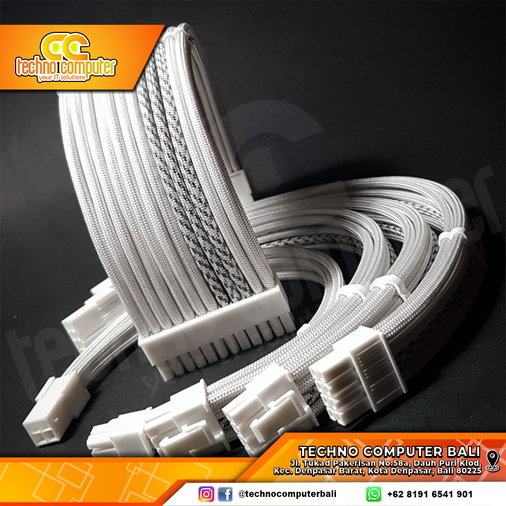 KABEL SLEEVE 24 PIN ATX CUSTOM - GAINSBORO MARBLE WHITE