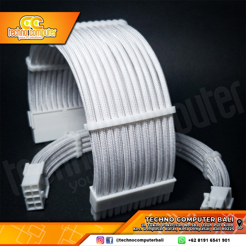 KABEL SLEEVE 8 PIN (4+4) CPU CUSTOM - CLASSIC WHITE