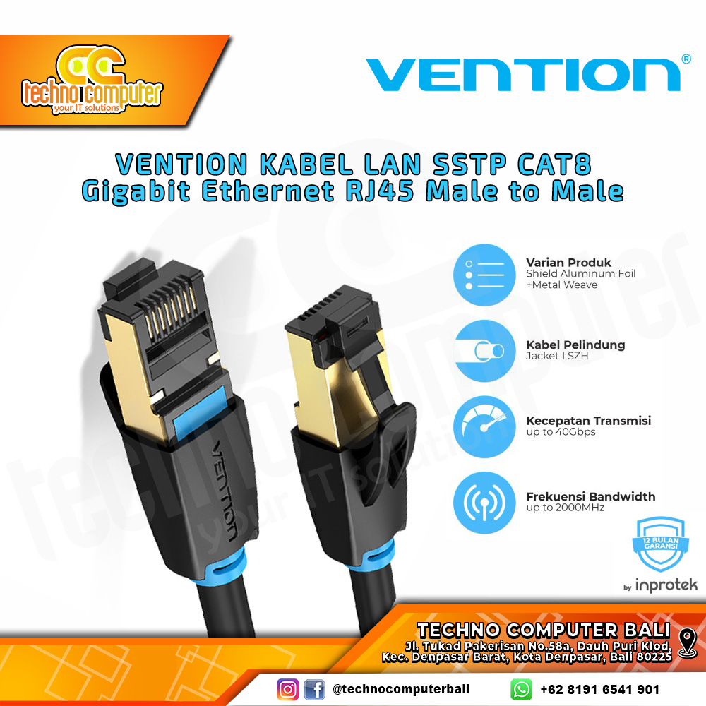 VENTION KABEL JARINGAN - LAN Cat8 SFTP Gigabit Network Patch - IKA 20M