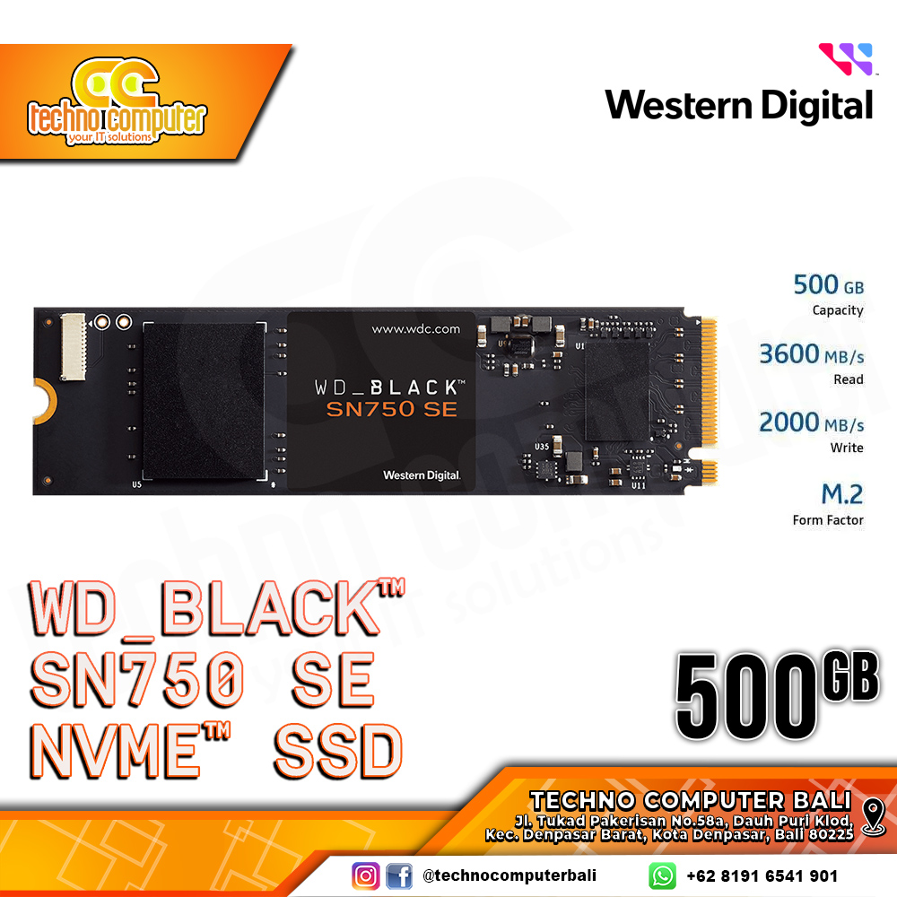SSD WD BLACK SN750 SE M.2 NVMe 2280 PCIe Gen4 x4 - 500GB
