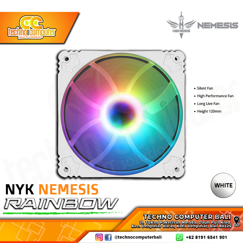 FAN CASING NYK NEMESIS RAINBOW - WHITE