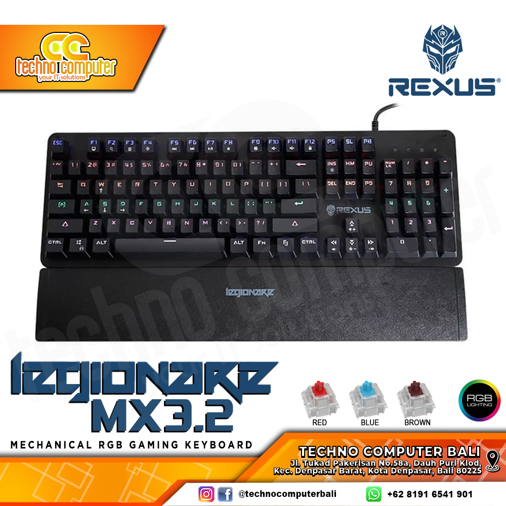REXUS LEGIONARE MX3.2 - Mechanical Brown Switch - Gaming Keyboard