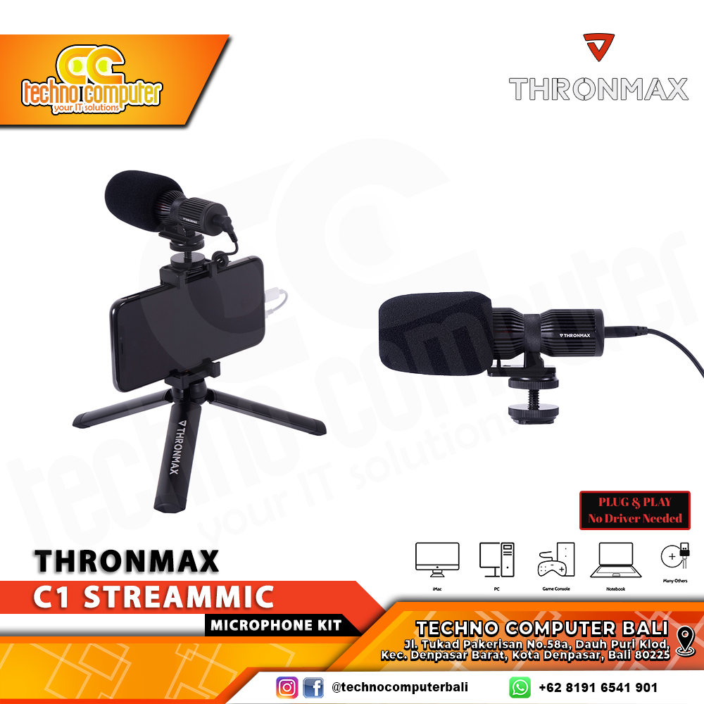 MICRHOPONE THRONMAX C1 StreamMic Vlogging Microphone Kit With Tripod