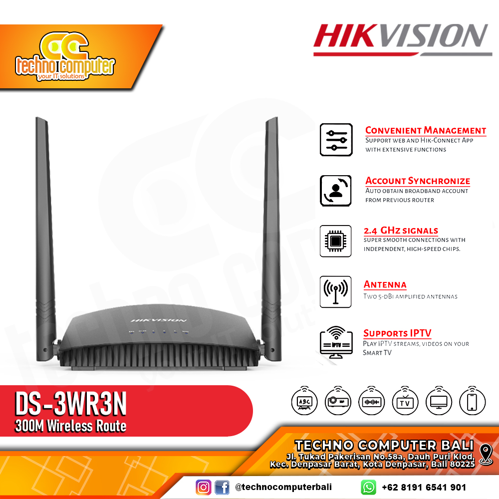ROUTER HIKVISION DS-3WR3N 300Mbps Wireless Router