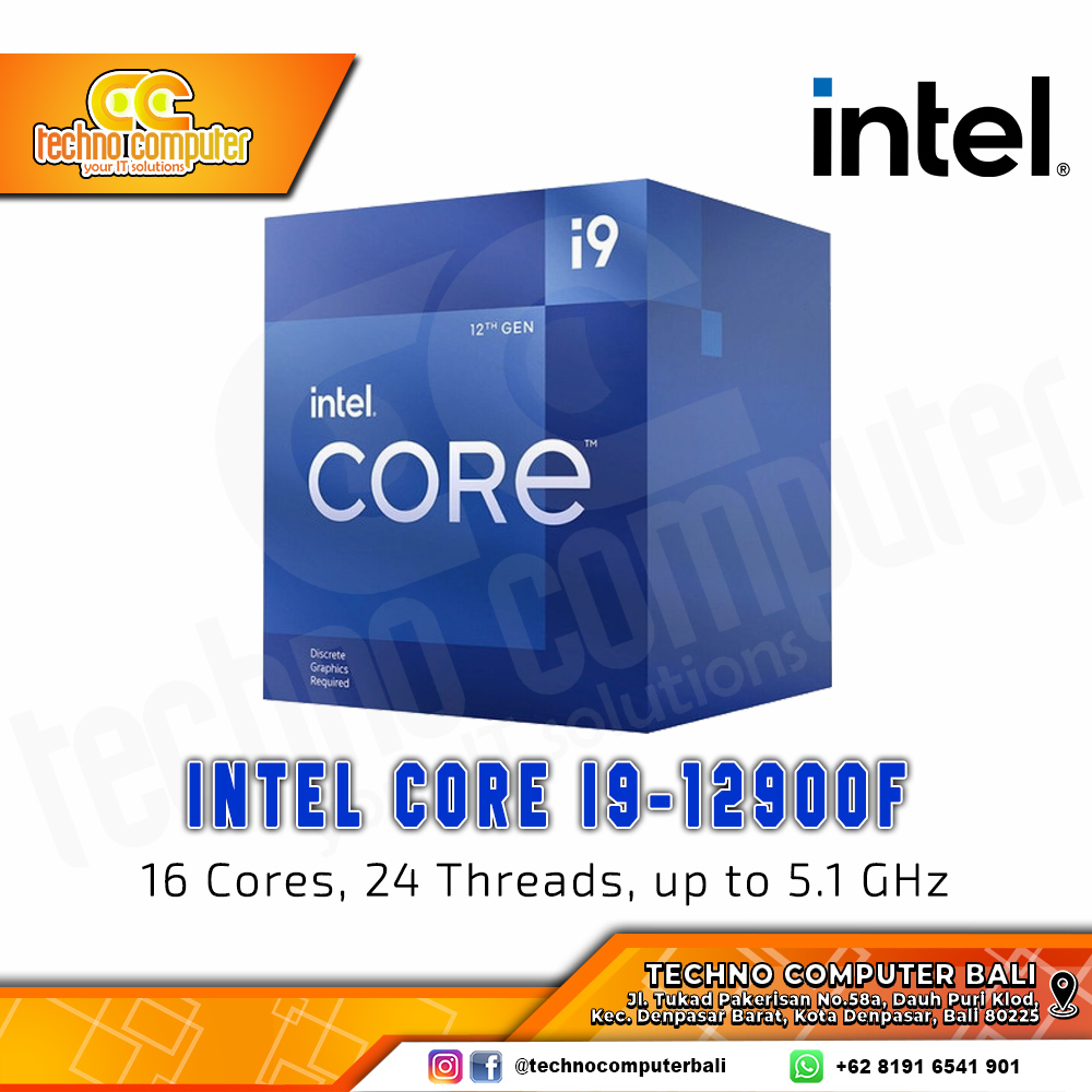 PROCESSOR INTEL CORE I9-12900F - 16 Cores 24 Threads Up to 5.10GHz - Socket LGA1700