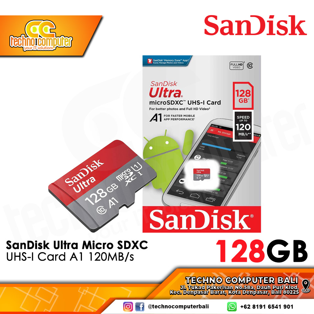 MEMORY CARD SANDISK ULTRA MICRO SDXC 128GB 120MB/s