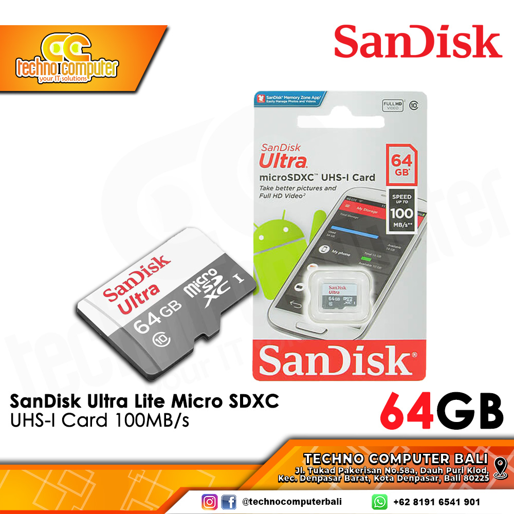MEMORY CARD SANDISK ULTRA MICRO SDXC 64GB 100MB/s