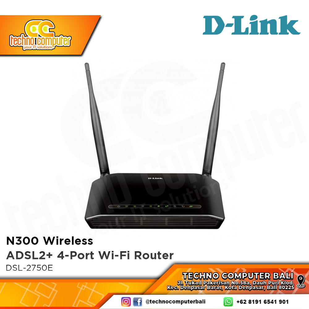 ROUTER D-LINK DSL-2750E N300 Wireless ADSL+ Modem Router
