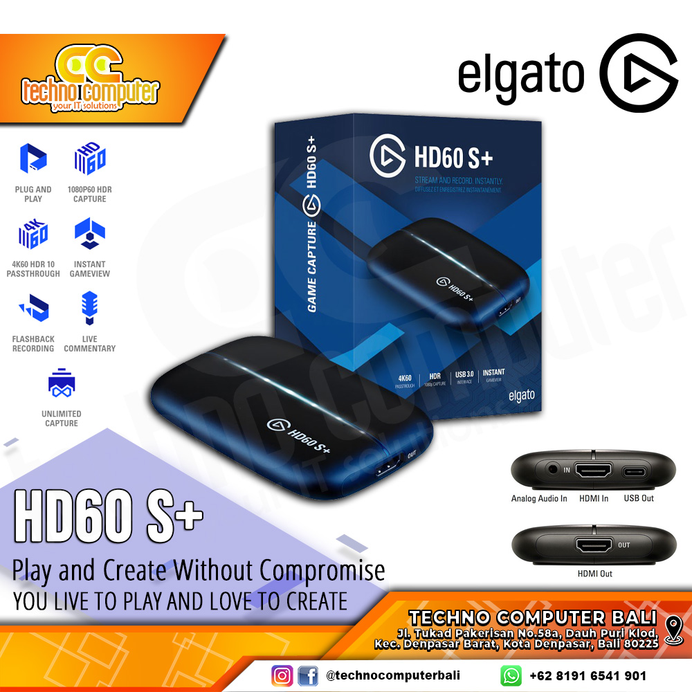ELGATO HD60 S+ HDR10 Game Capture Card Stream and Record Full HD 1080p