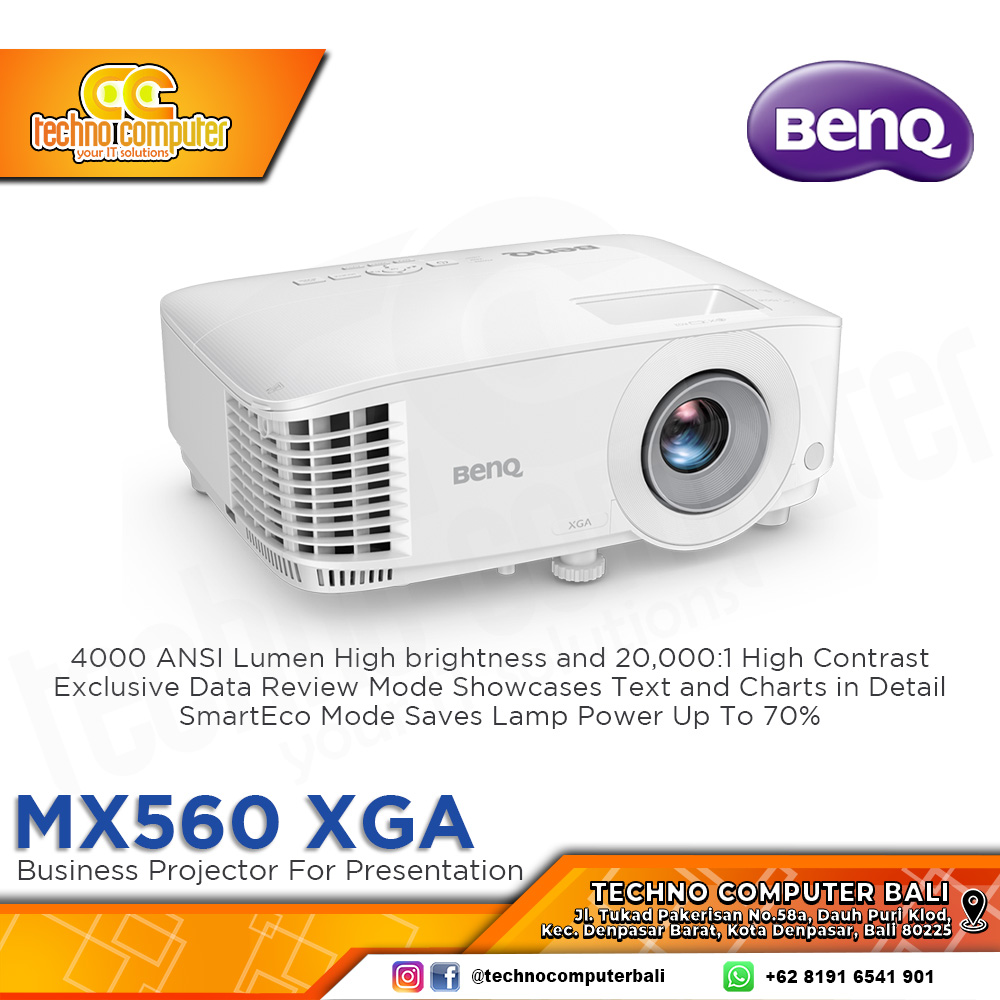 PROJECTOR BENQ MX560 XGA 4000 ANSI Lumens PORT HDMI