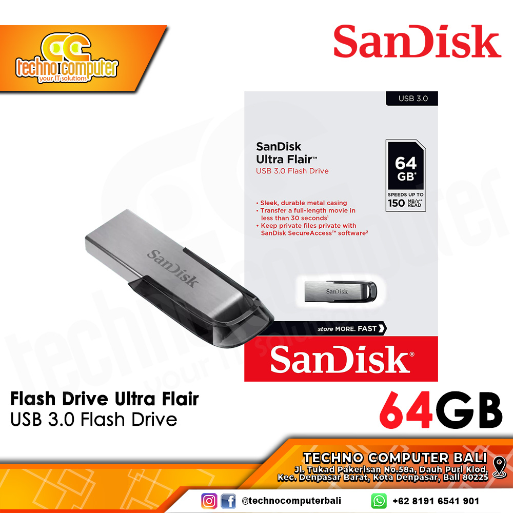FLASHDISK SANDISK 64GB Ultra Flair USB 3.0 