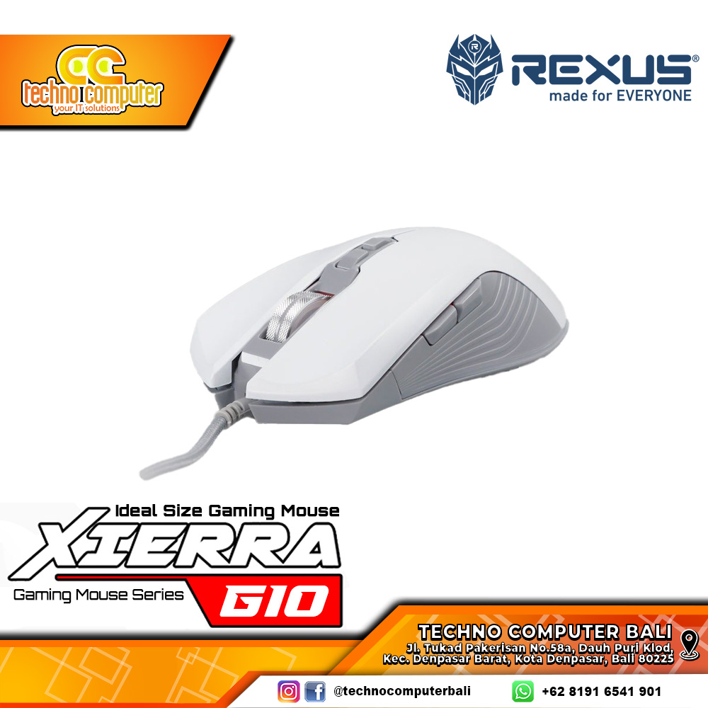 REXUS XIERRA G10 7D White - Gaming Mouse
