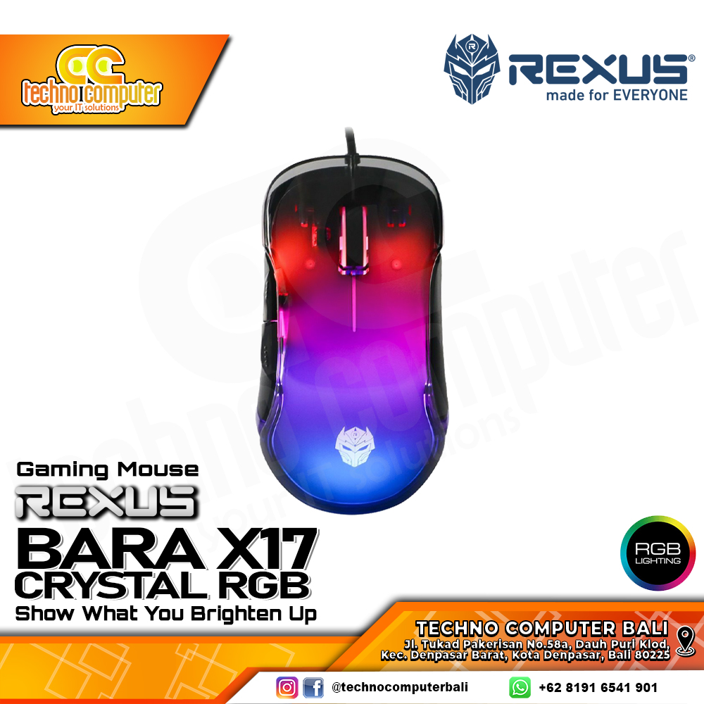 REXUS XIERRA X17 BARA CRYSTAL RGB - Gaming Mouse