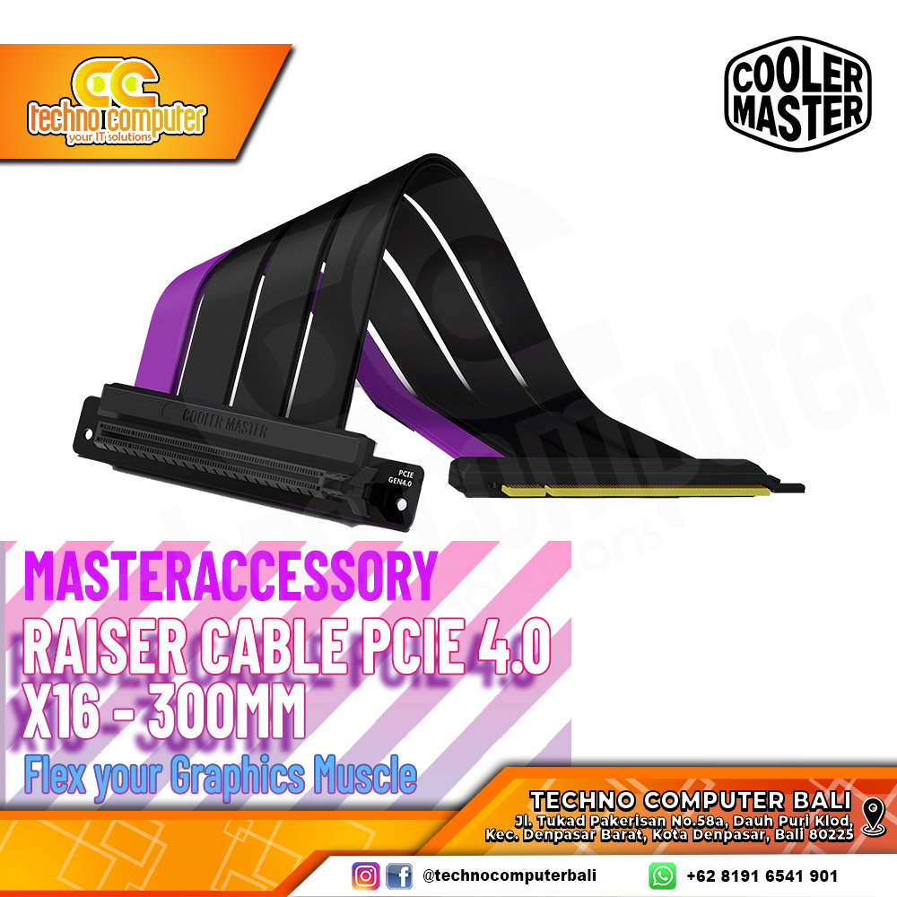 COOLERMASTER MasterAccessory PCI-E 4.0 X16 Riser Cable 300mm