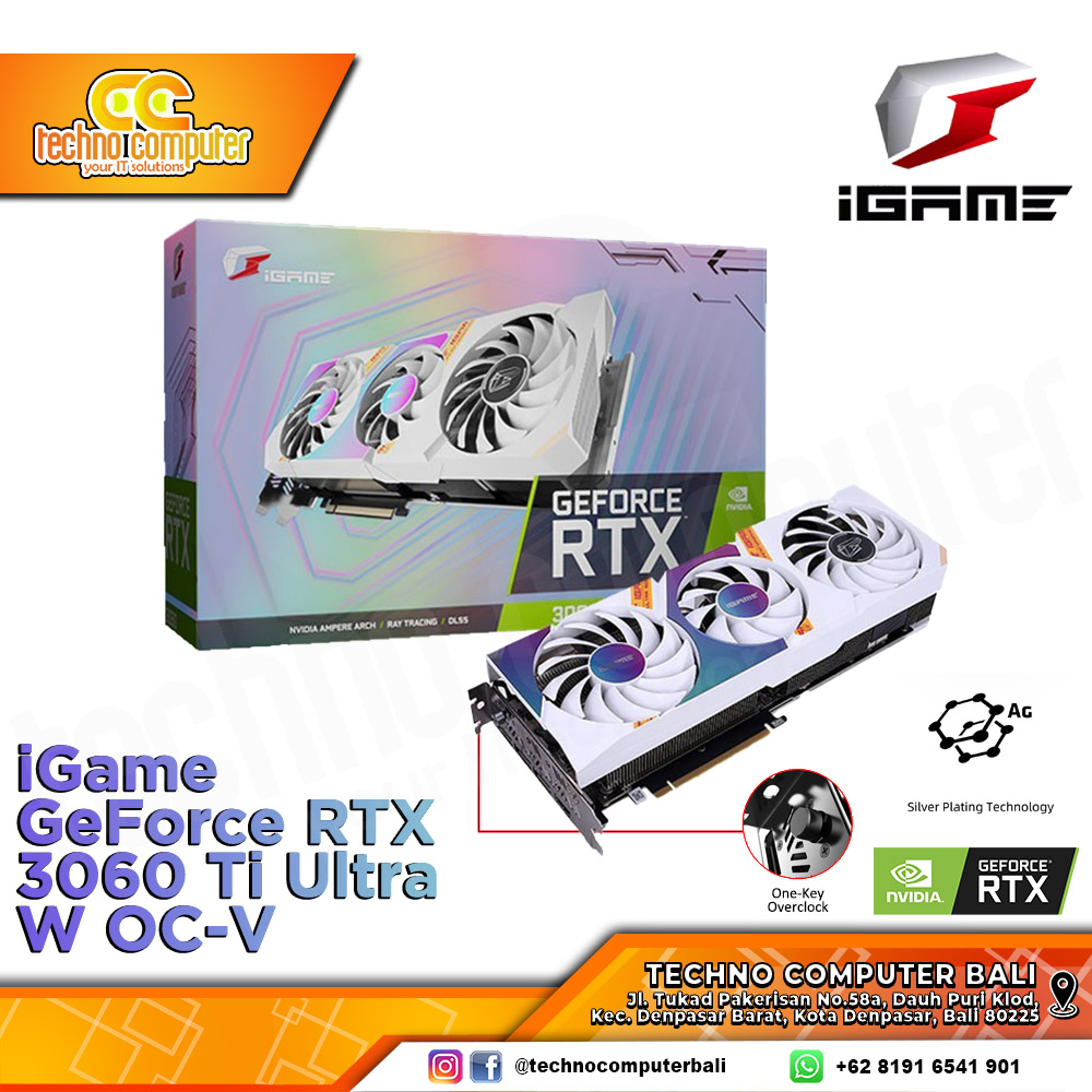COLORFUL iGame NVIDIA GeForce RTX 3060 Ti Ultra W OC Edition 8GB GDDR6 - White