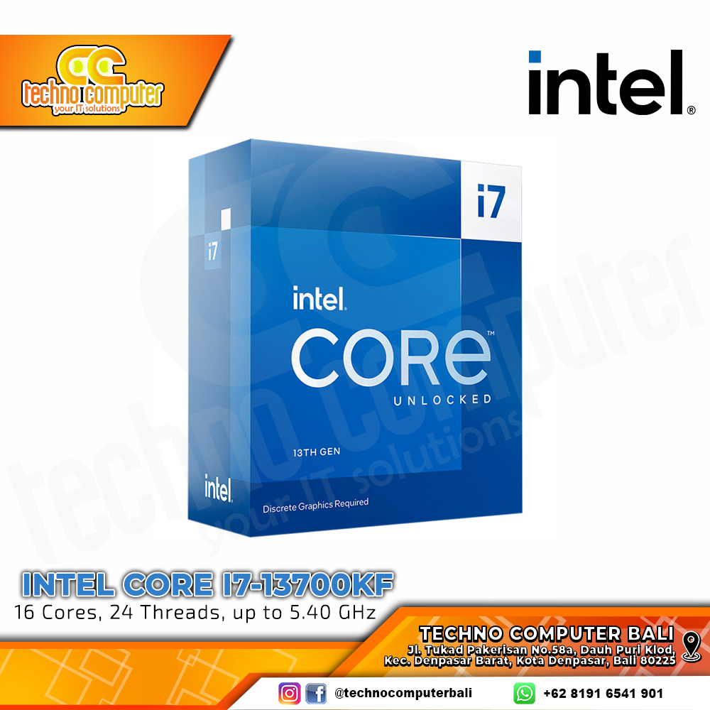 PROCESSOR INTEL CORE I7-13700KF - 16 Cores 24 Threads Up to 5.40GHz - Socket LGA1700