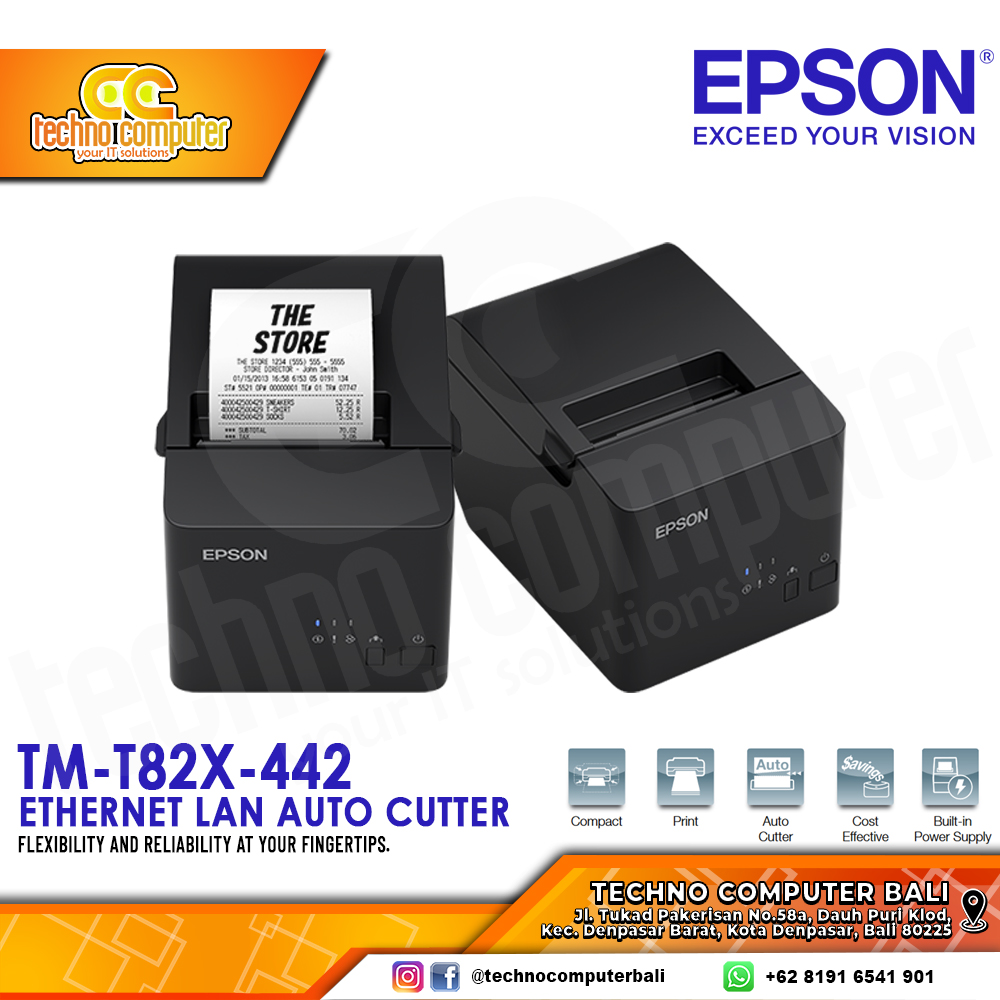 PRINTER KASIR THERMAL EPSON TM-T82X-442 Ethernet LAN Auto Cutter