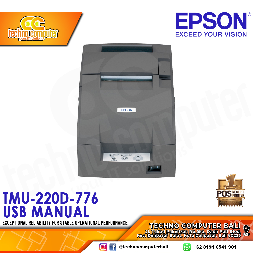 PRINTER KASIR Dot Matrix EPSON TM-U220D-776 USB Manual