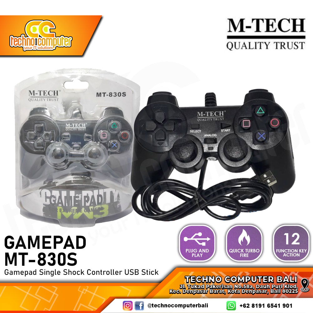 GAMEPAD M-Tech MT-830S Single - HITAM