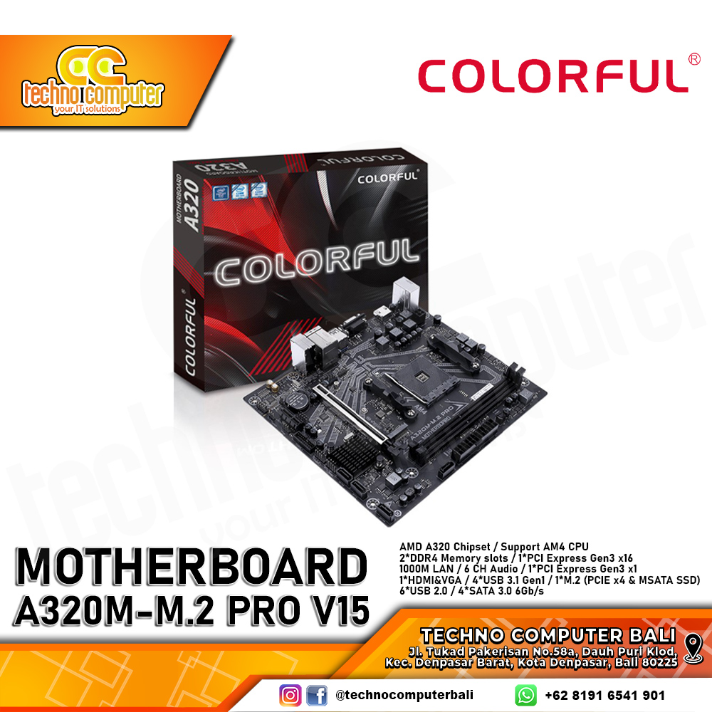 COLORFUL A320M-M.2 PRO V15 - mATX, AM4, A320, DDR4