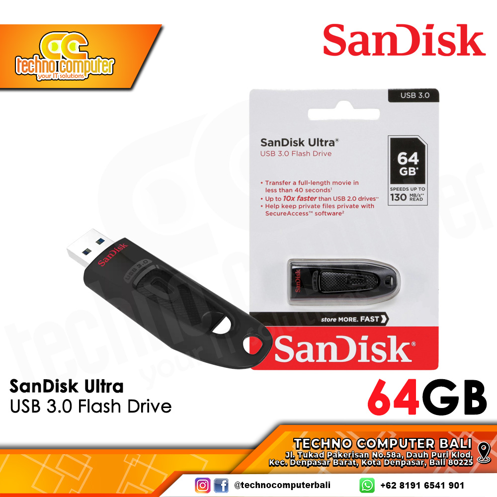 FLASHDISK SANDISK 64GB Ultra USB 3.0 
