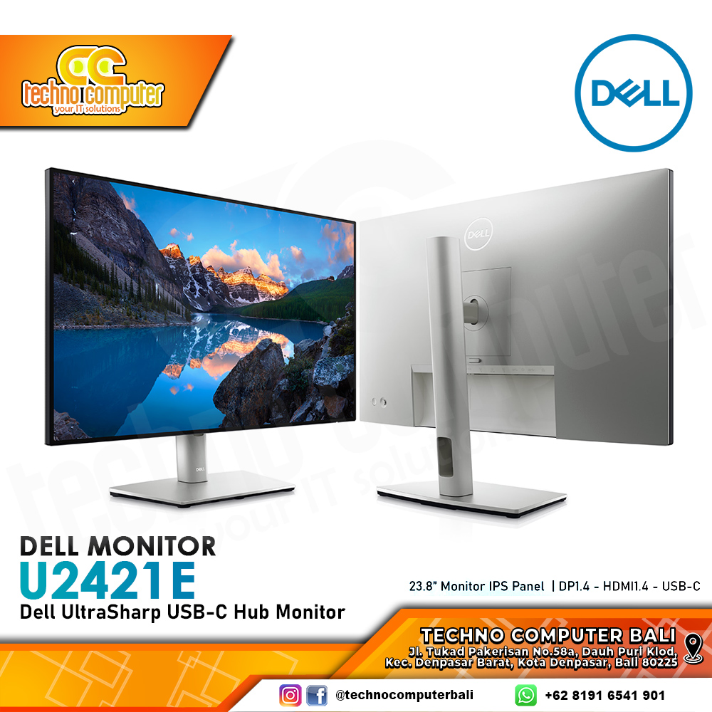 DELL U2421E UltraSharp Monitor - 24 inch, FHD (1920 x 1080), IPS, 60Hz, 5ms