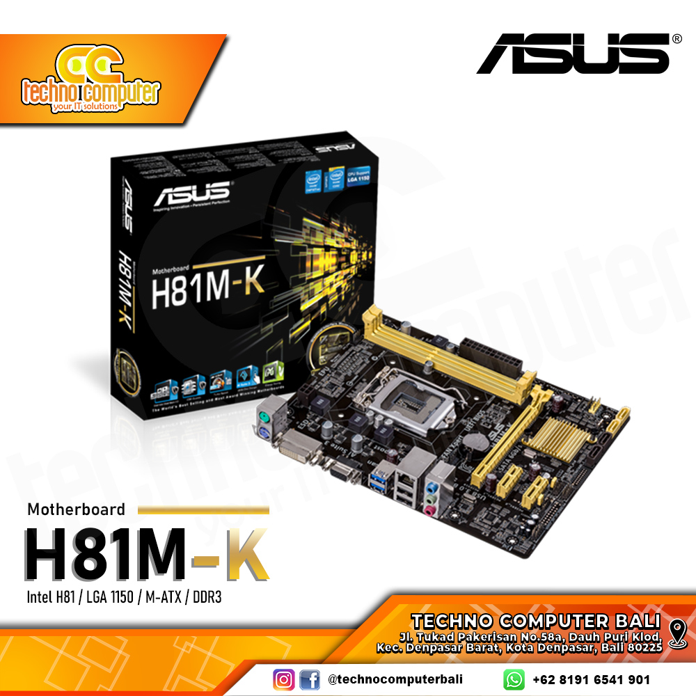 ASUS H81M-K - mATX, LGA1150, H871, DDR3
