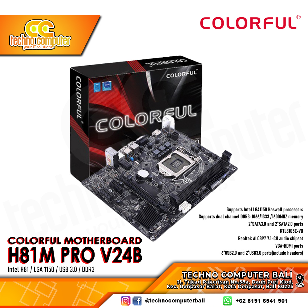 COLORFUL H81M PRO V24B - mATX, LGA1150, H81 , DDR3