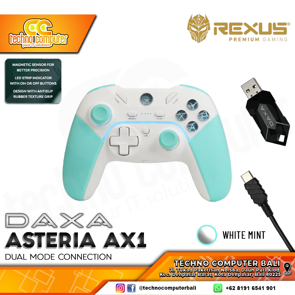GAMEPAD WIRELESS REXUS DAXA ASTERIA AX1 Gen 1 - White Mint