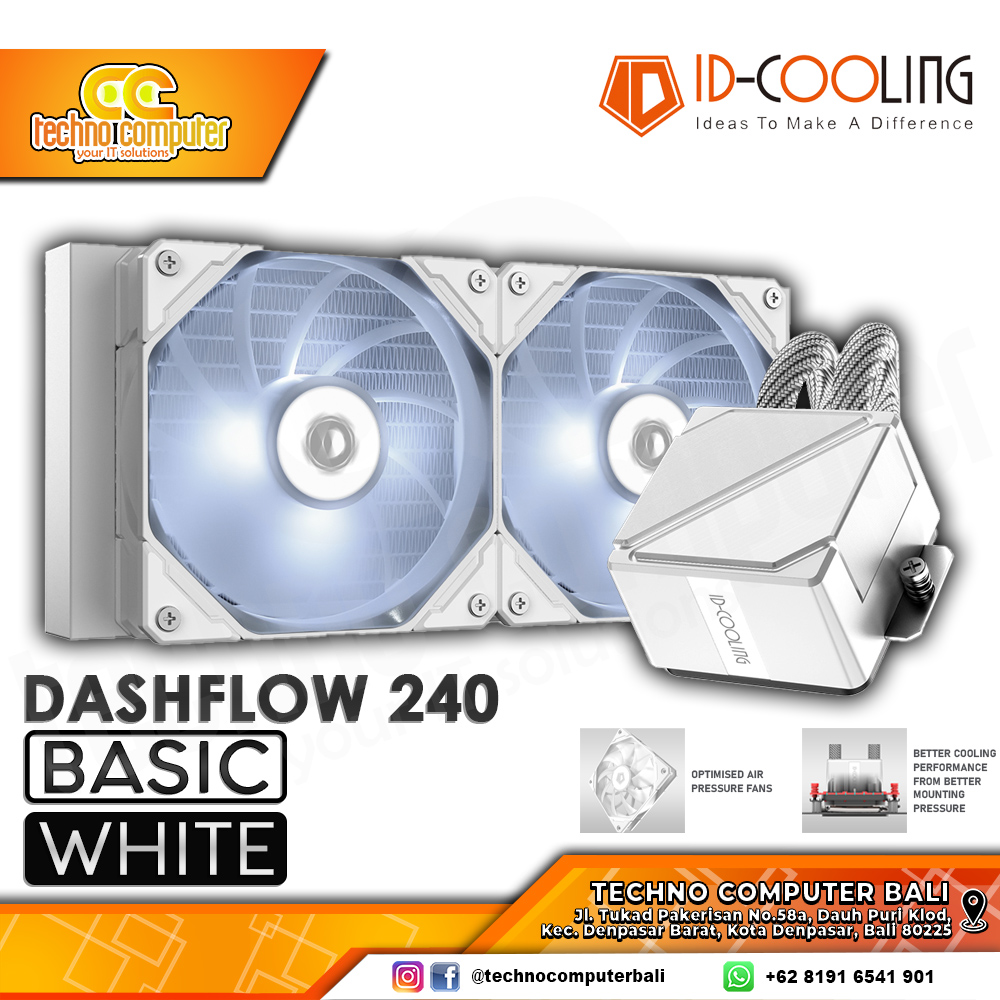 ID-COOLING DASHFLOW 240 Basic WHITE - CPU Cooler - 240mm AIO Liquid Cooler