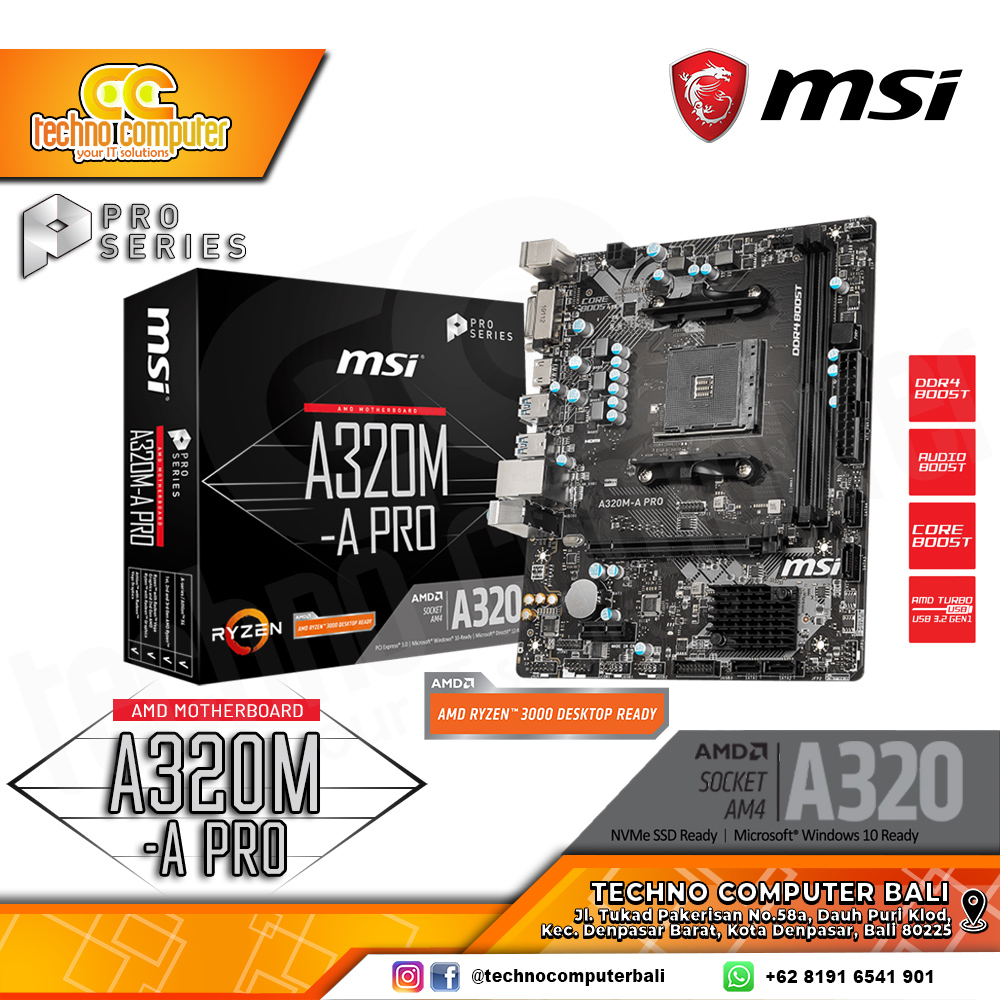 MSI A320M-A PRO - mATX, AM4, A320, DDR4