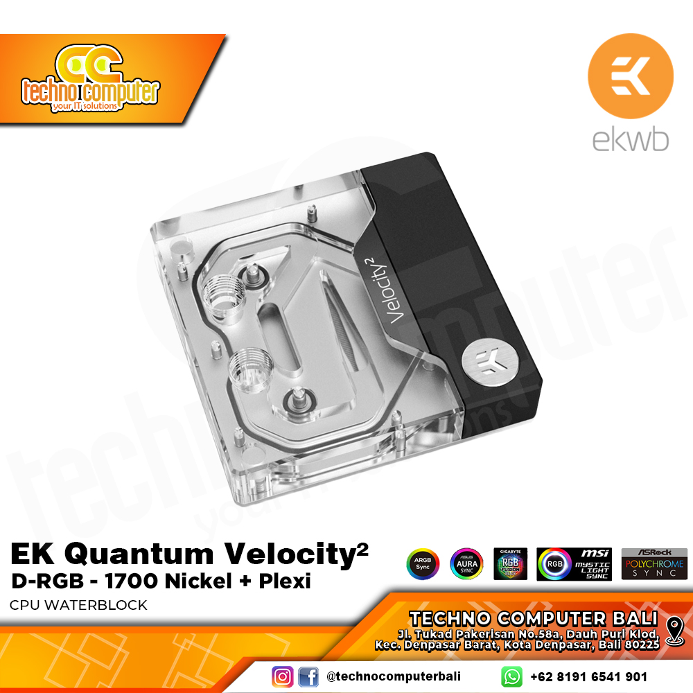 EKWB EK-Quantum Velocity² D-RGB - 1700 Nickel + Plexi - CPU WATER BLOCK
