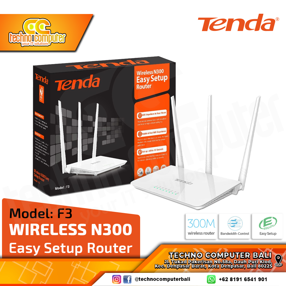 ROUTER TENDA F3 WIRELESS ROUTER N300