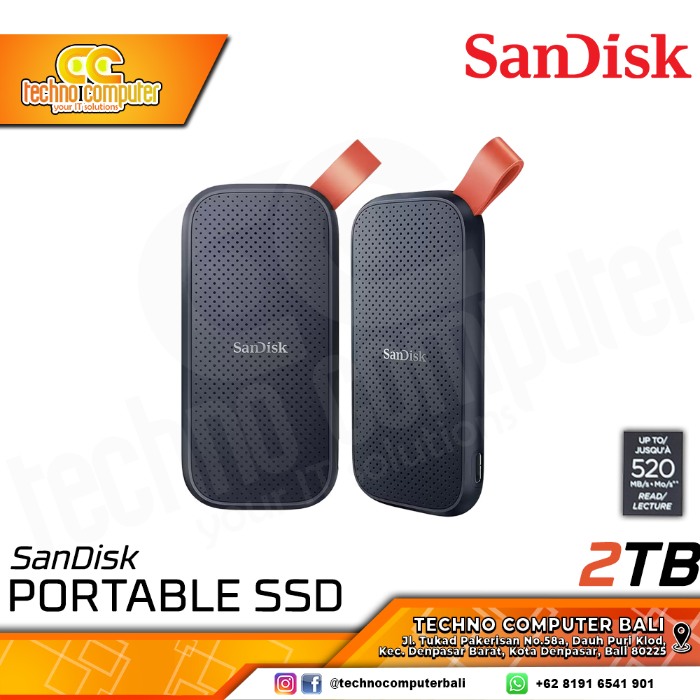 SSD EXTERNAL SANDISK PORTABLE SSD USB Type-C 3.2 Gen 2 - 2TB