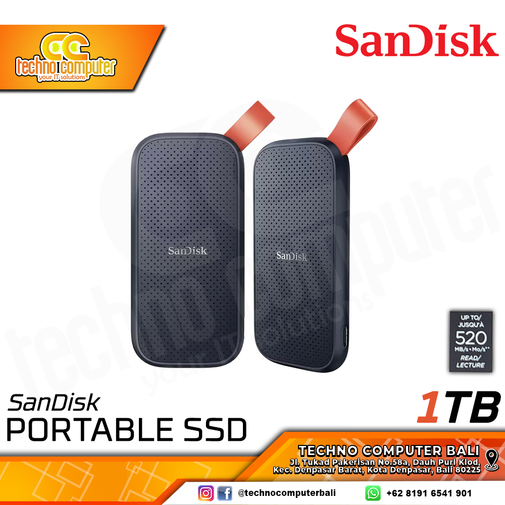 SSD EXTERNAL SANDISK PORTABLE SSD USB Type-C 3.2 Gen 2 - 1TB