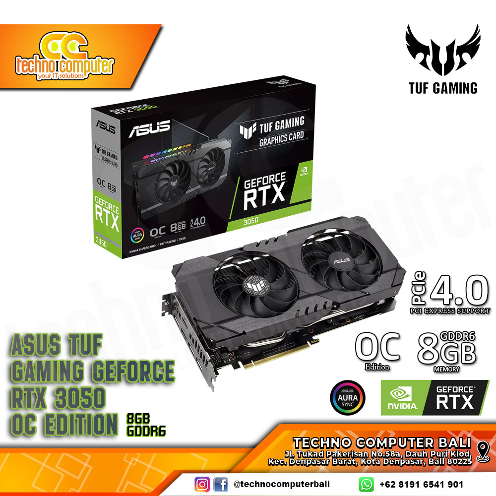 ASUS TUF GAMING NVIDIA GeForce RTX 3050 OC Edition 8GB GDDR6