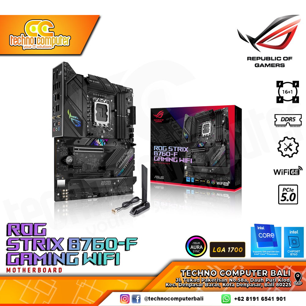 ASUS ROG STRIX B760-F GAMING WIFI - ATX, LGA1700, B760, DDR5