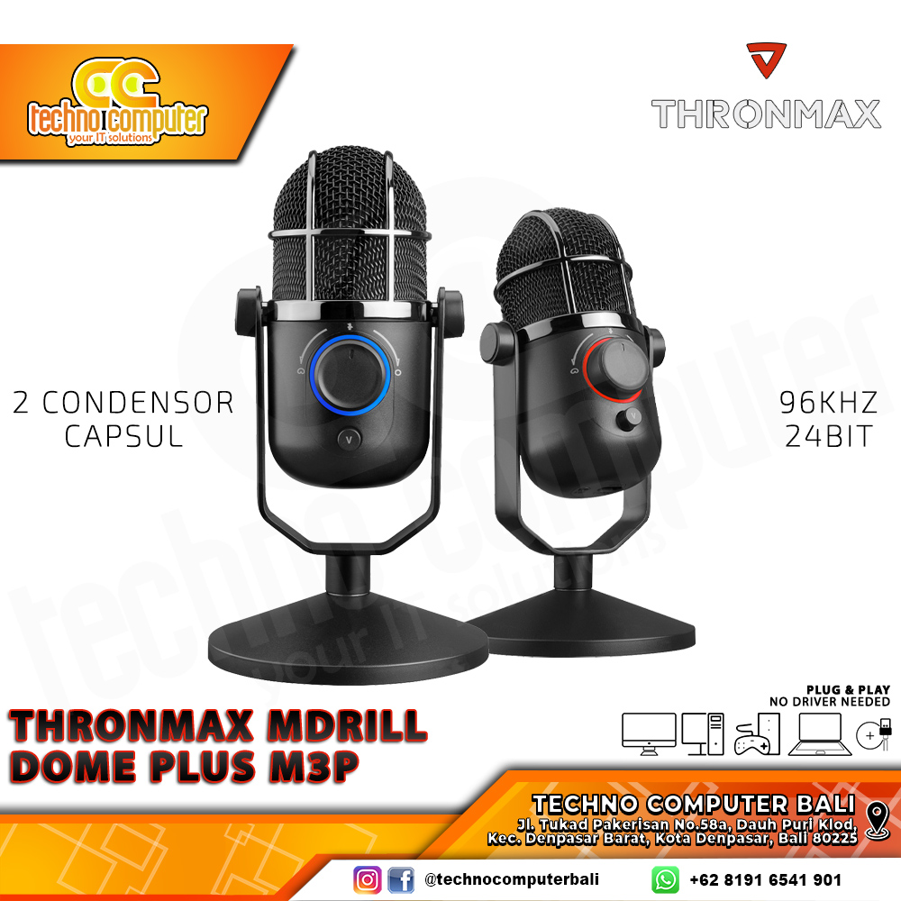 MICROPHONE THRONMAX MDRILL DOME PLUS M3P Jet Black - USB Professional Condenser Microphone