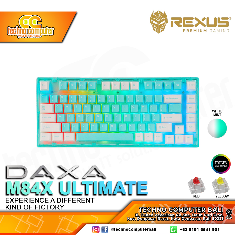 REXUS DAXA M84X ULTIMATE Wireless Mint - Mechanical Red Switch - Gaming Keyboard Wireless