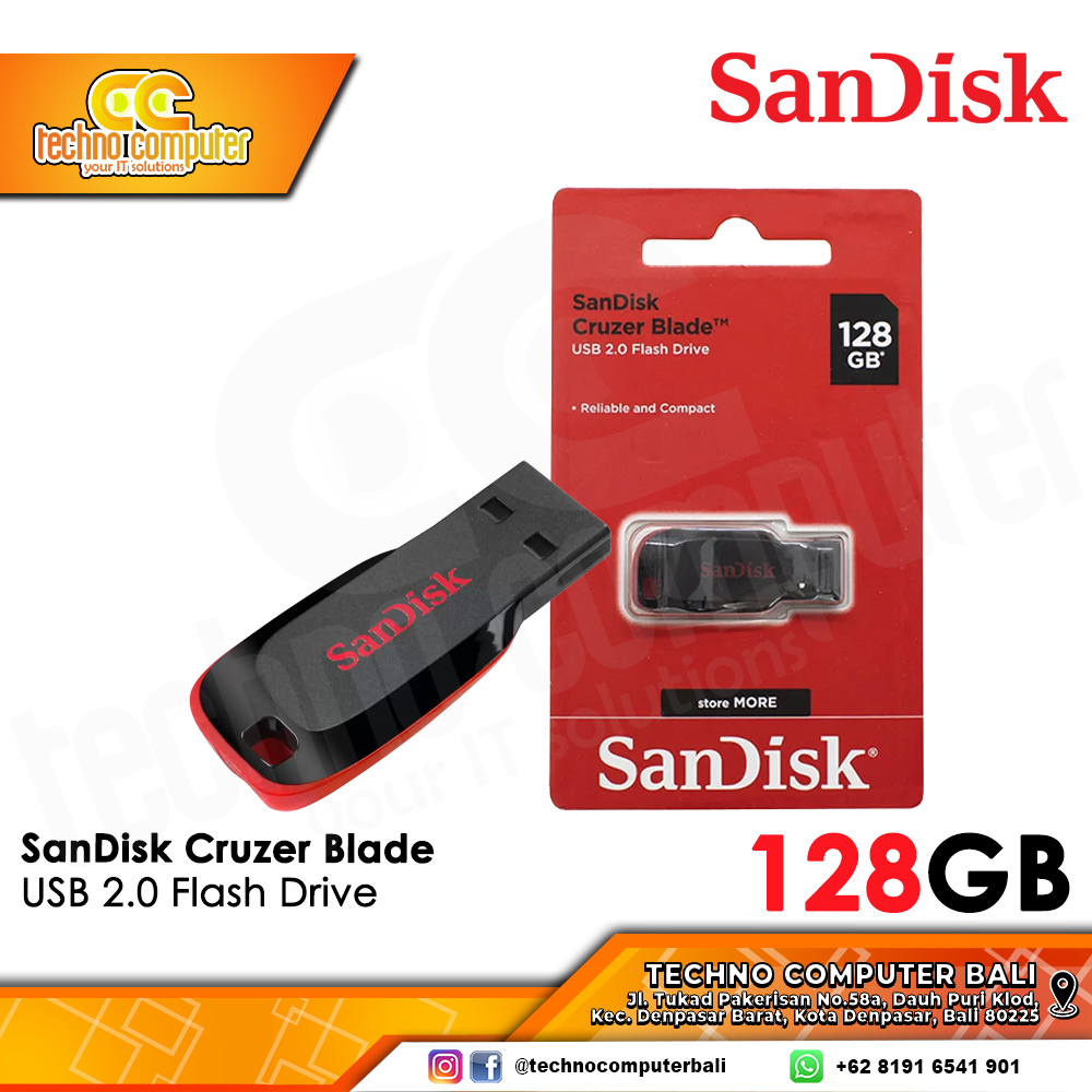FLASHDISK SANDISK 128GB Cruzer Blade USB 2.0 