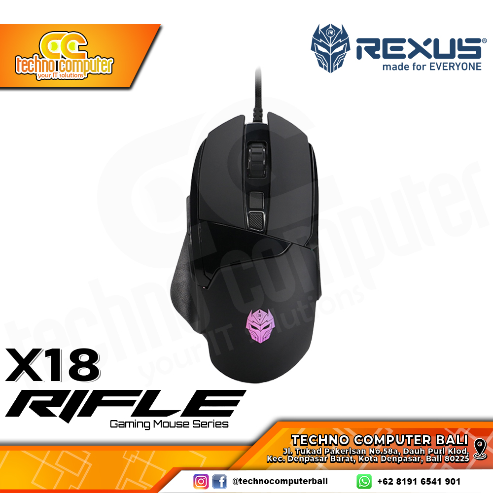 REXUS XIERRA X18 RIFLE RGB Black - Gaming Mouse