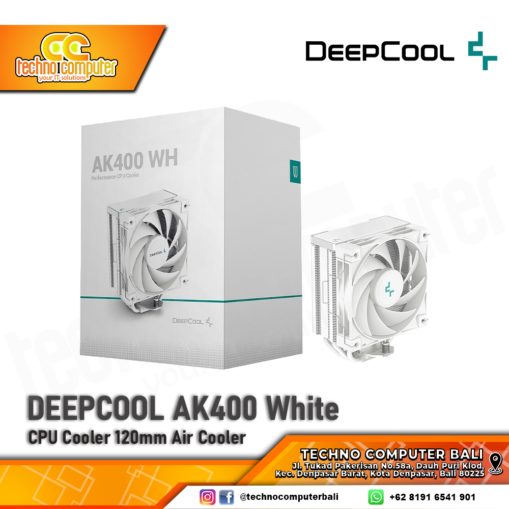 DEEPCOOL AK400 White - CPU Cooler - 120mm Air Cooler