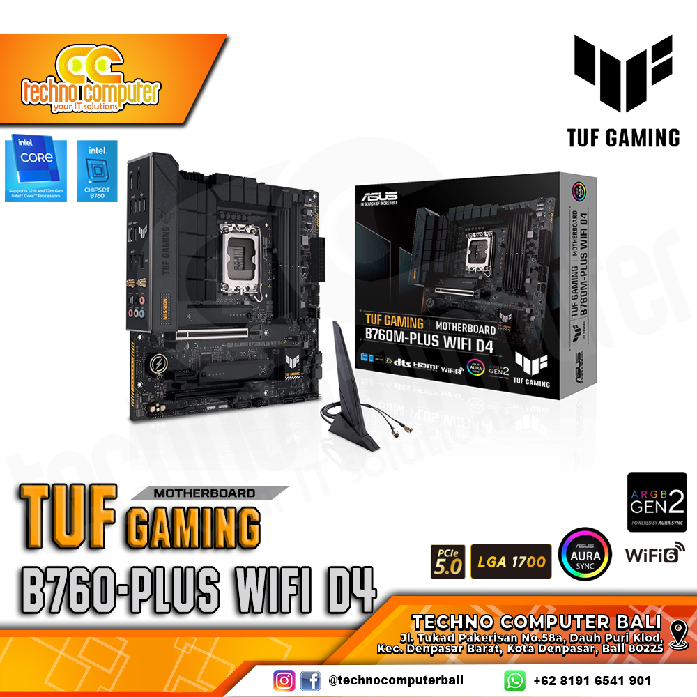 ASUS TUF GAMING B760M-PLUS WIFI D4 - mATX, LGA1700, B760, DDR4