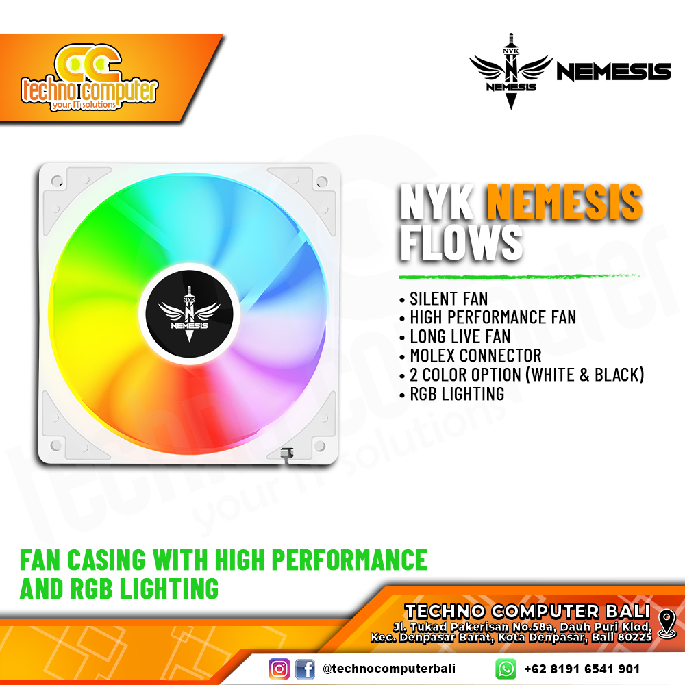 FAN CASING NYK NEMESIS FLOWS WHITE - 120mm Single Pack