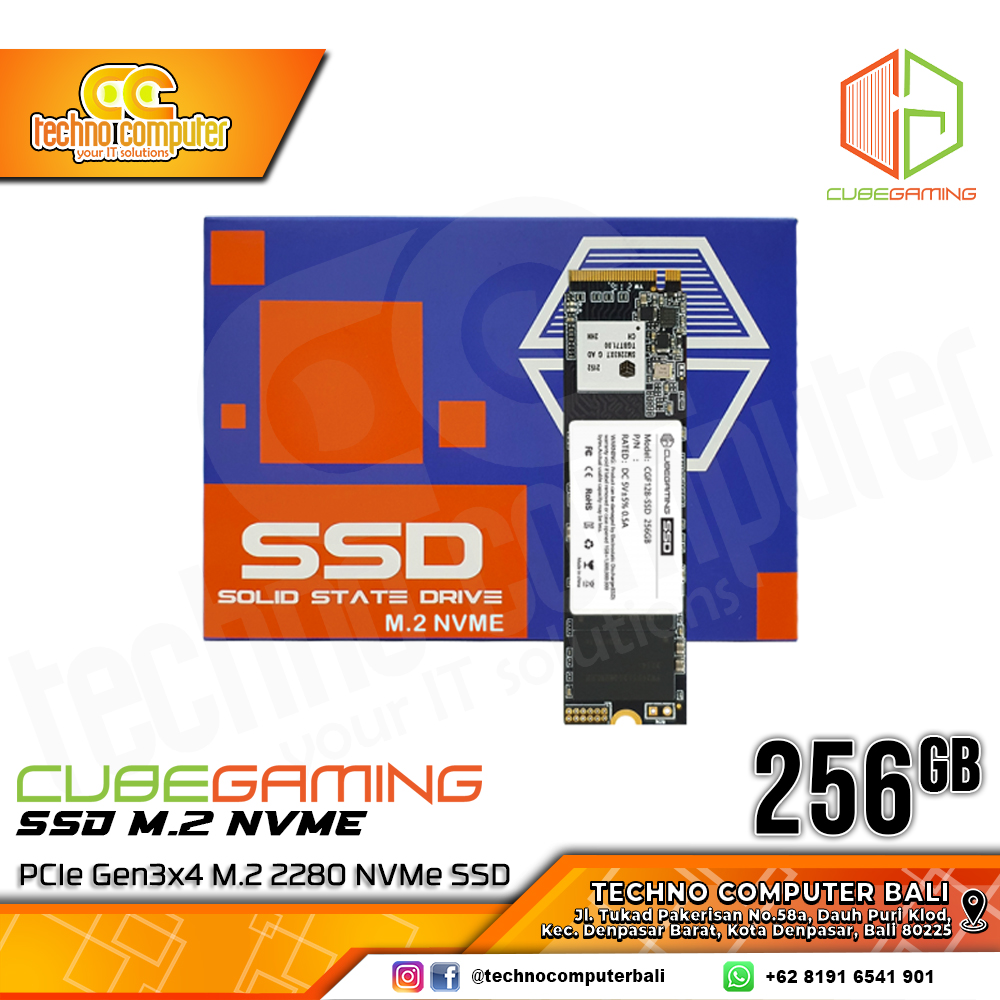 SSD CUBE GAMING M.2 NVMe 2280 PCIe Gen3 x4 - 256GB