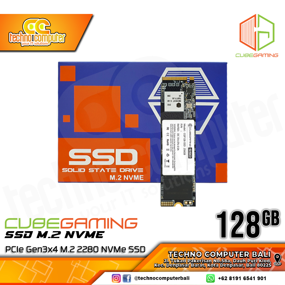 SSD CUBE GAMING M.2 NVMe 2280 PCIe Gen3 x4 - 128GB