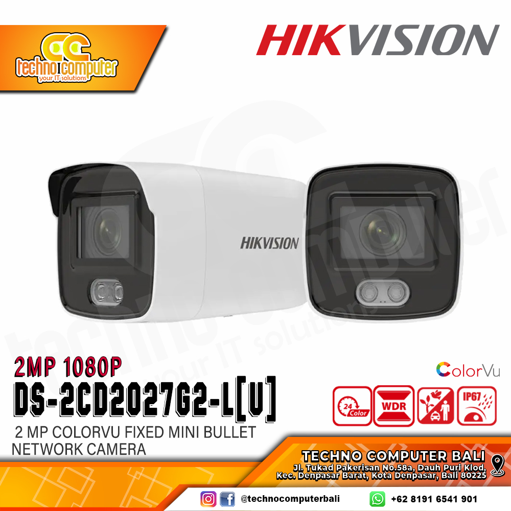 HIKVISION DS-2CD2027G2-LU 2MP 1080P OUTDOOR Camera CCTV