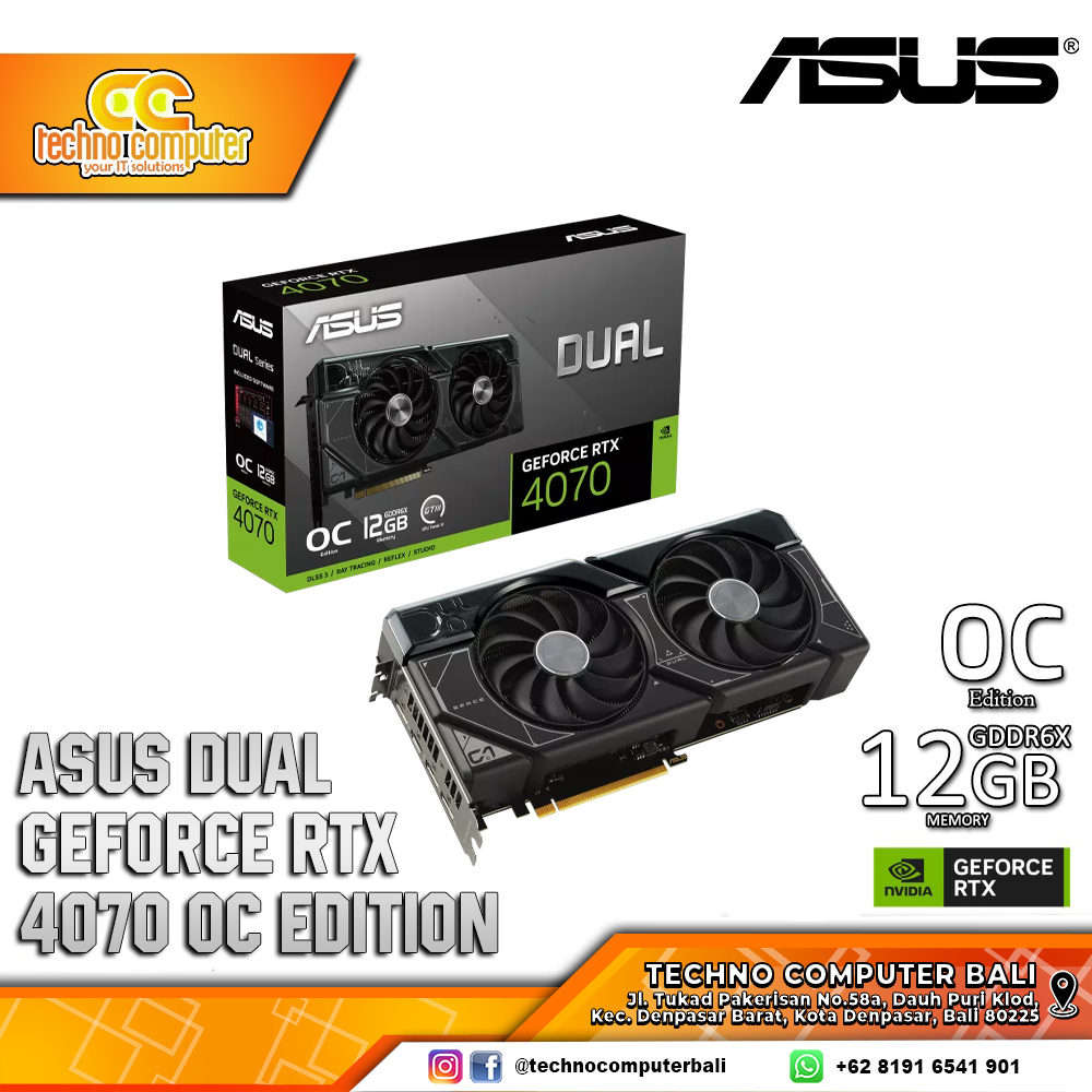 ASUS DUAL NVIDIA GeForce RTX 4070 OC Edition 12GB GDDR6X